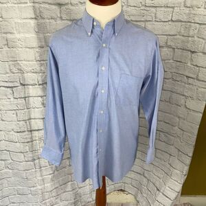 Chaps men L neck 16 sleeves 32-33 cotton blend Oxford button down dress shirt bl